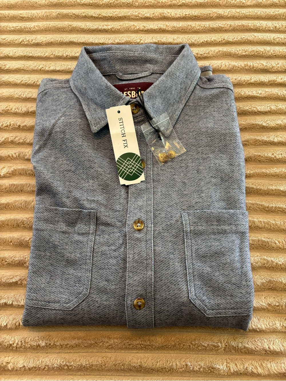 Stitch Fix Men's Casual Button-Down Shirt in Heather Gray